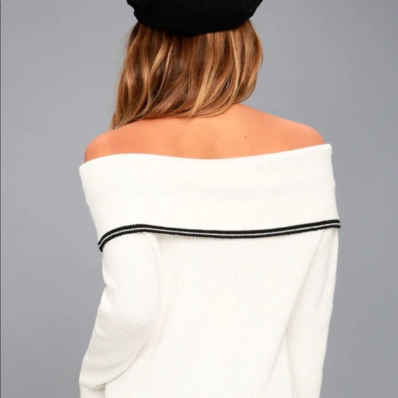 Lulus Bobsleigh Off The Shoulder Sweater - Picture 3 of 7